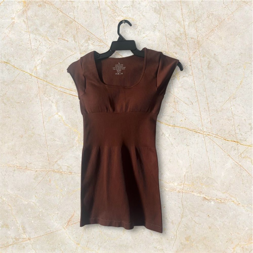 Zara‎ Dark Brown Women's Bodycon Mini Body Shape Dress, Size L